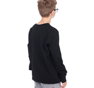 Vaikiškas juodas džemperis be gobtuvo „Minimal“