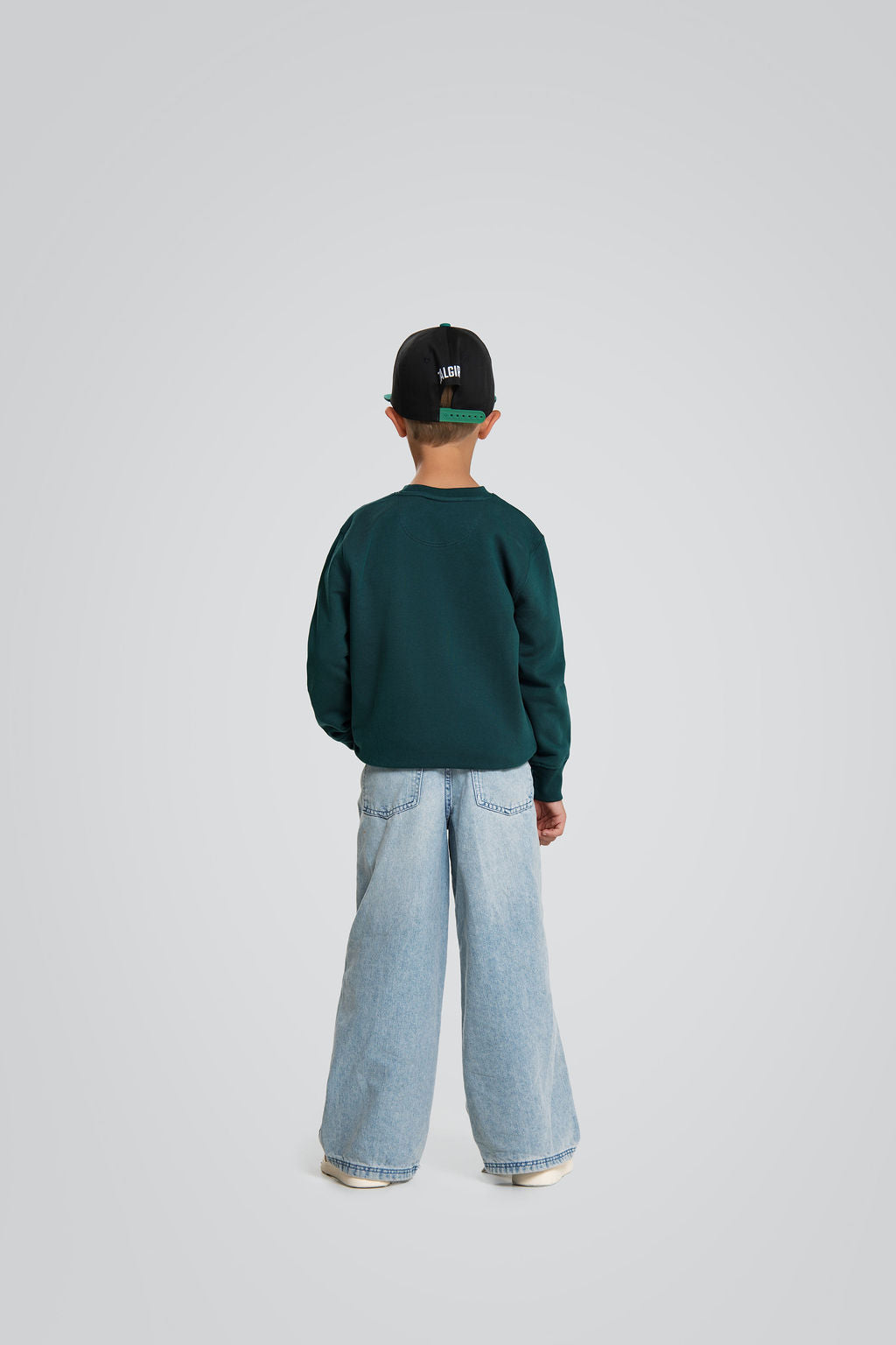Vaikiškas tamsiai žalias džemperis „Minimal“-3
