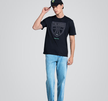 Juodi marškinėliai „Skydas 3D“