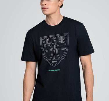 Juodi marškinėliai „Skydas 3D“