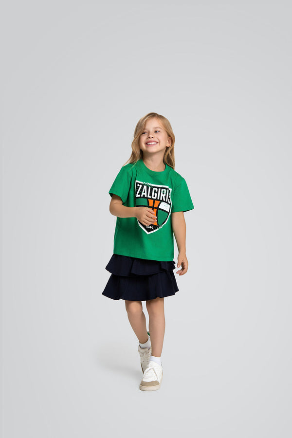 Kids' t-shirt with shield (green)