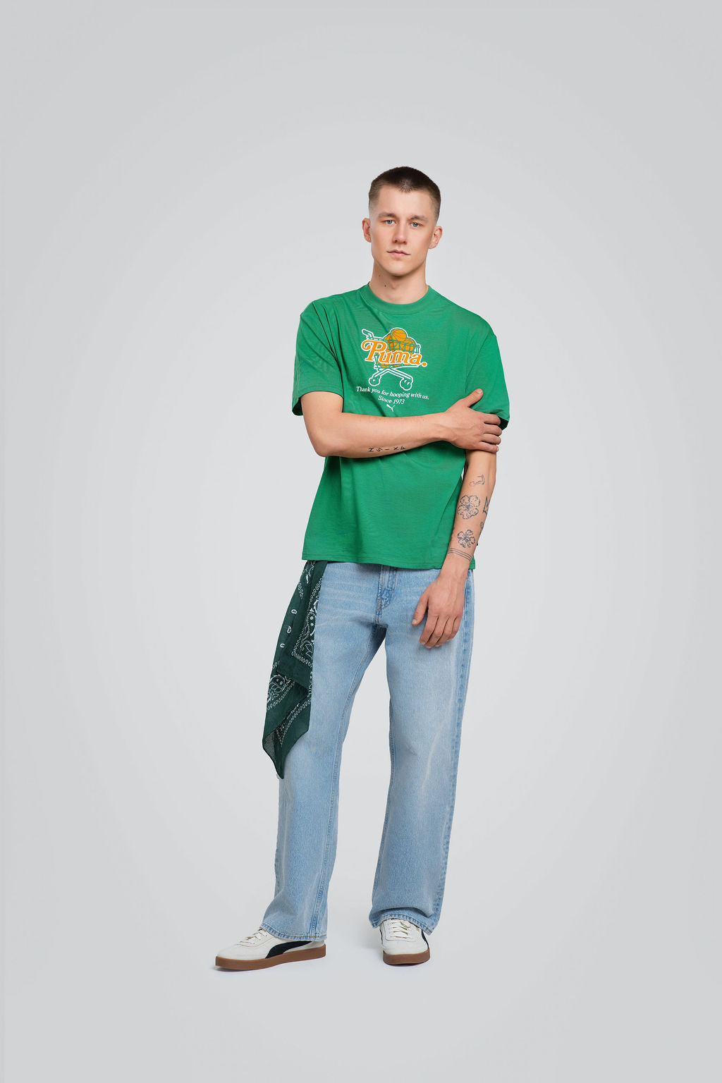 Puma Junior Varsity Tee I  žali marškinėliai-3