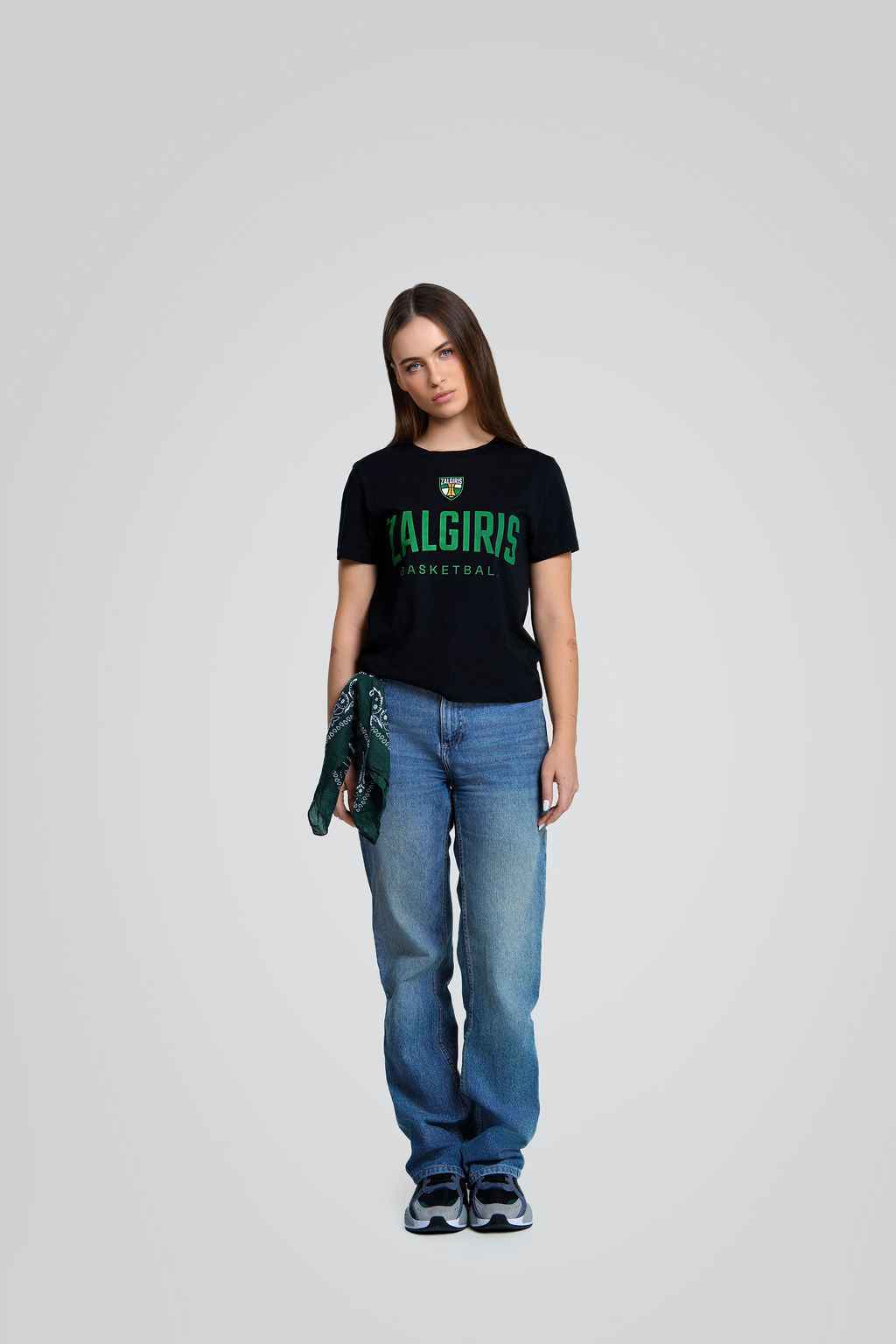 Moteriški juodi marškinėliai „Žalgiris Basketball“