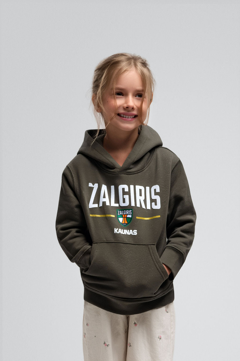 Vaikiškas džemperis su gobtuvu „Žalgiris Golden“