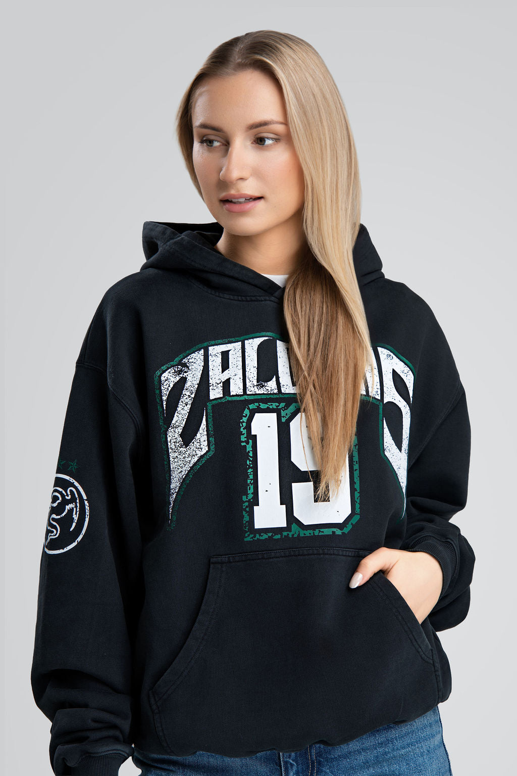 Aggressive Black Hoodie „Žalgiris x Akieron“-2