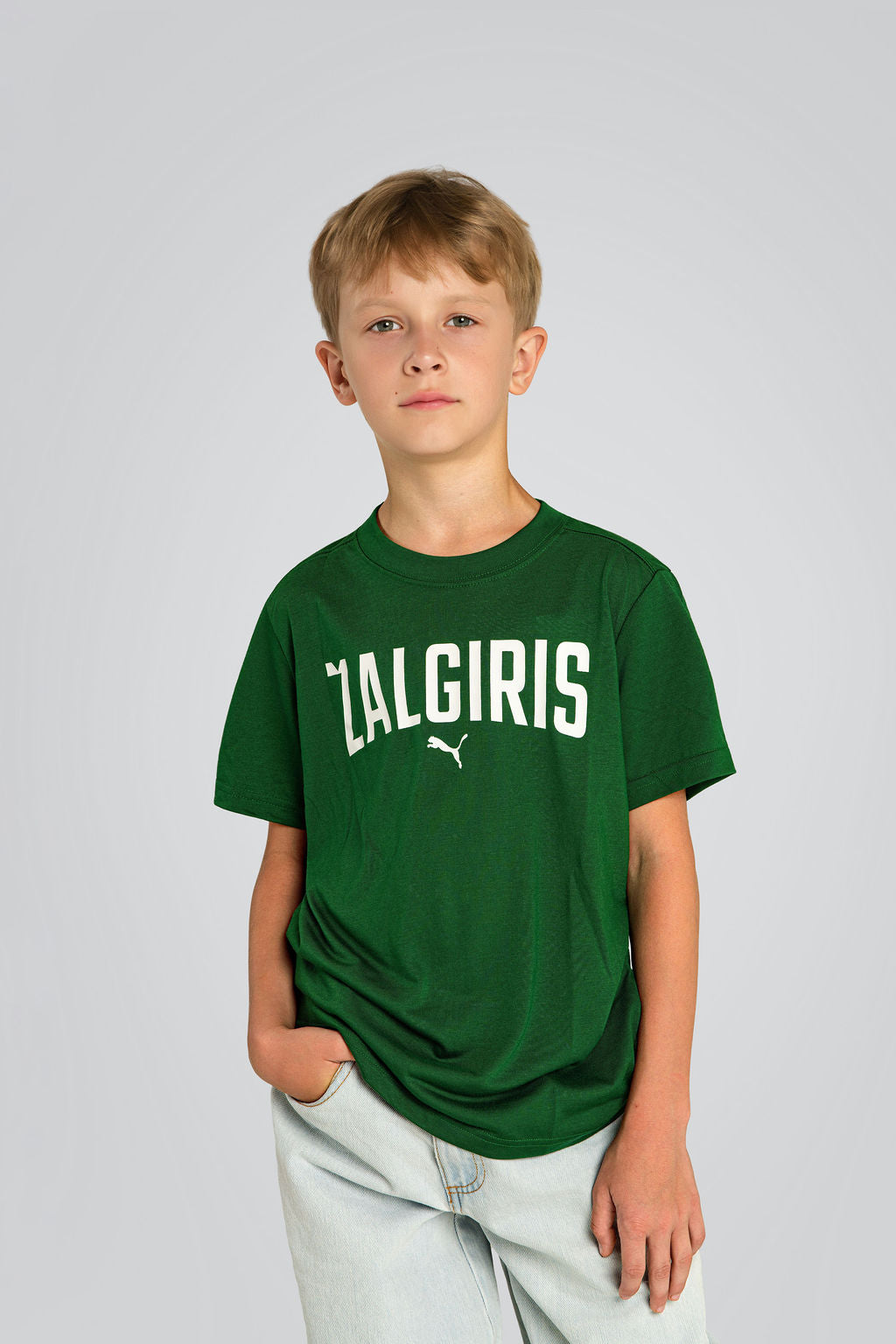 Vaikiški žali PUMA marškinėliai. Fanwear Tee