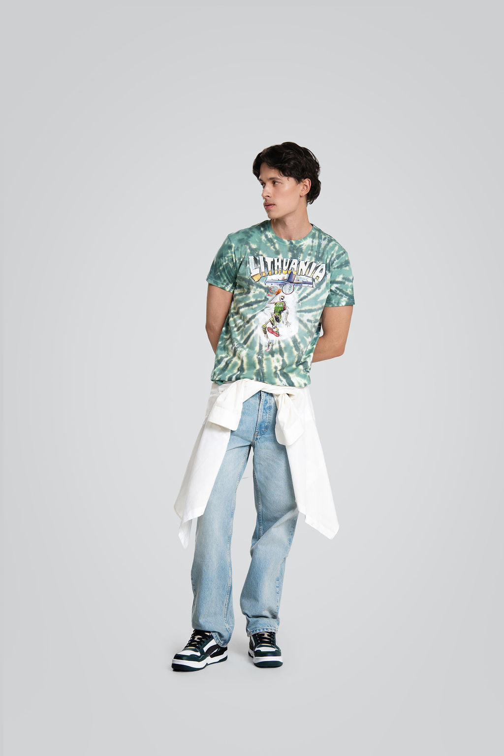 Marškinėliai „Green Tie-Dye“