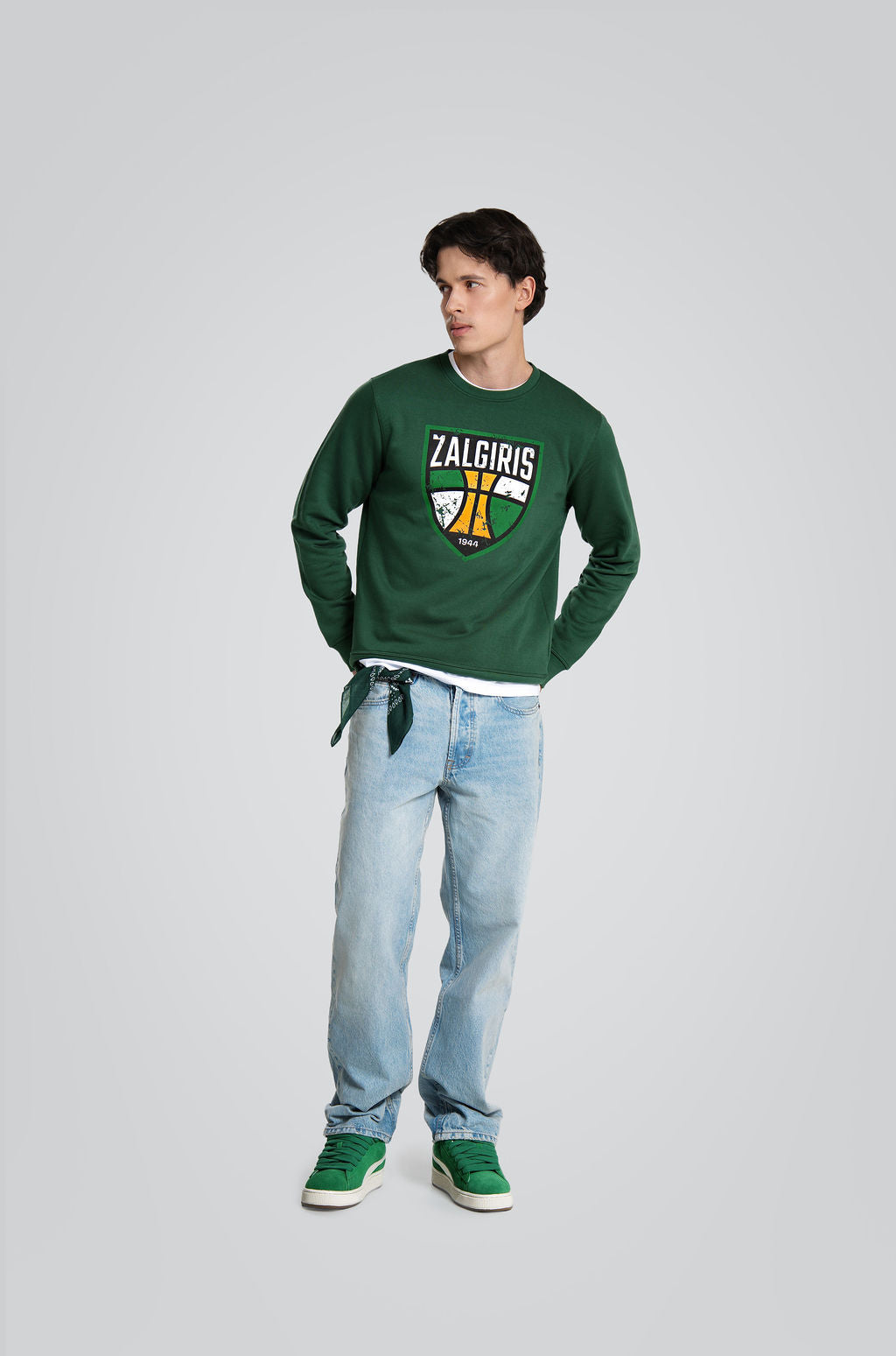 Žalias džemperis be gobtuvo „Skydas“