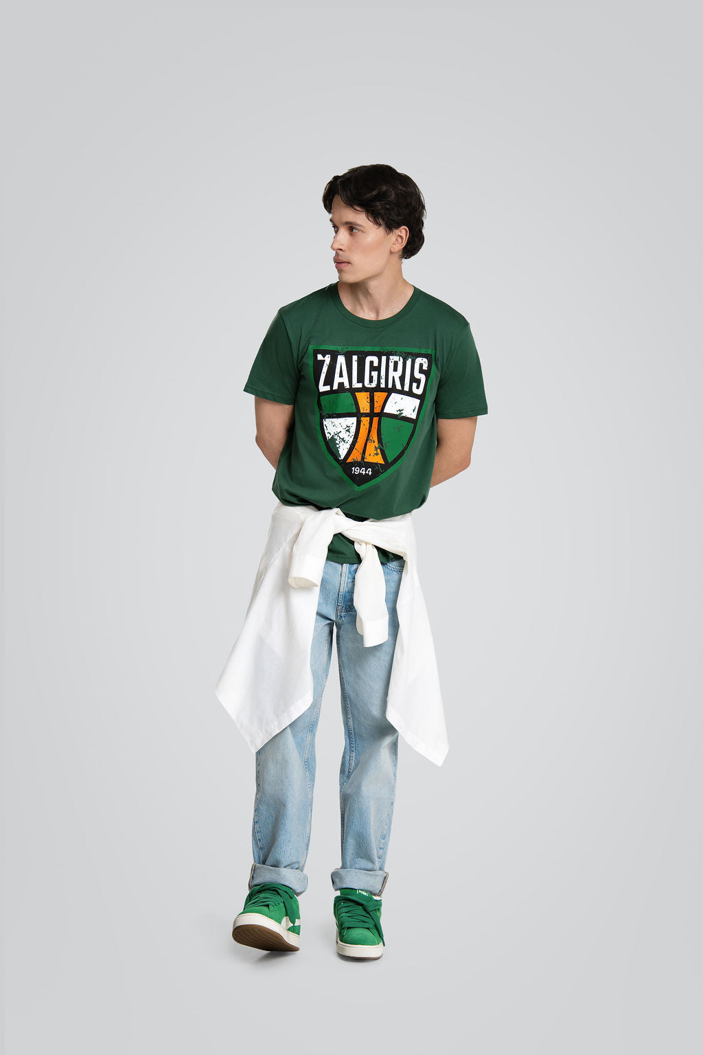 Tamsiai žali marškinėliai „Skydas"