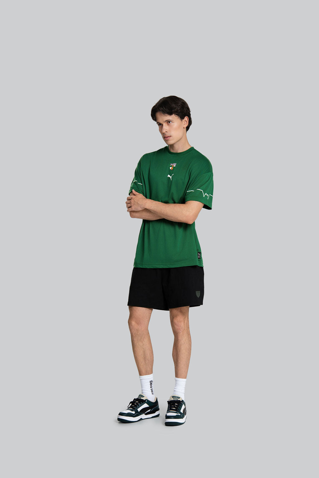 Žali marškinėliai trumpomis rankovėmis „Classics“-3