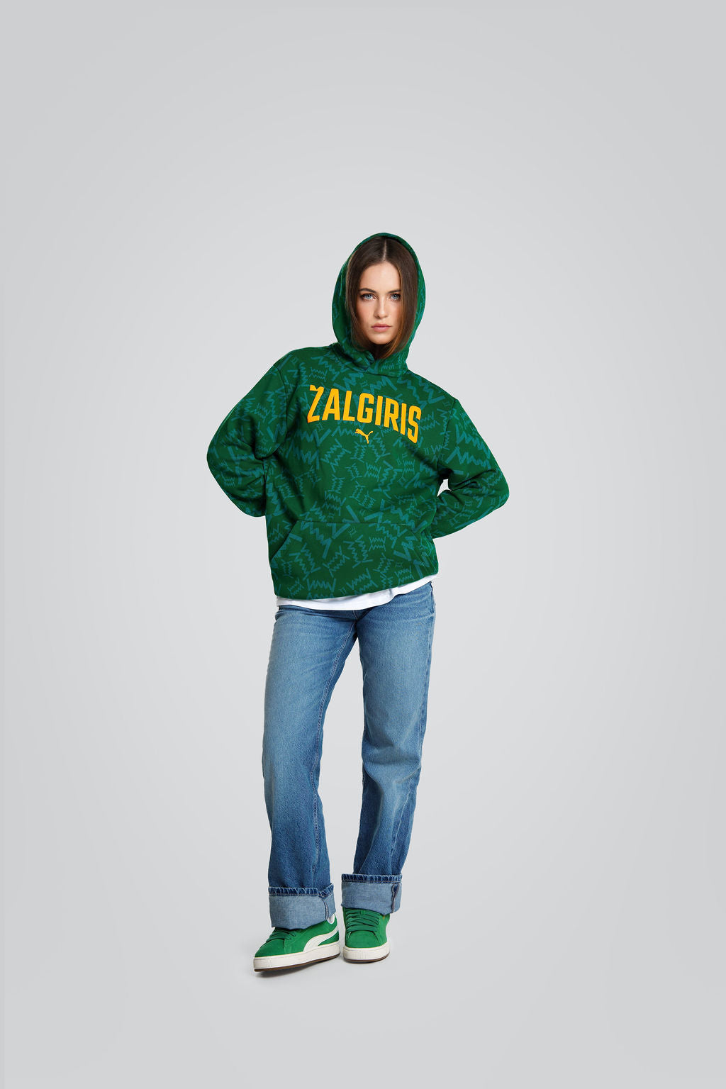 Green hoodie "Žalgiris Orange"-3