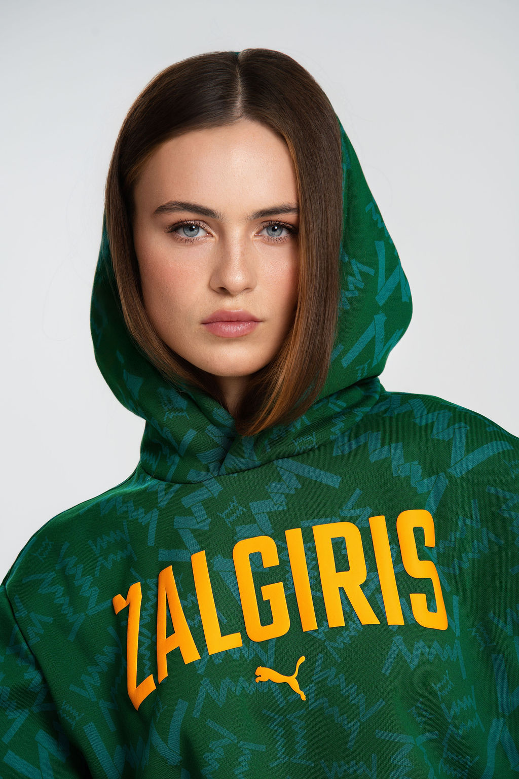 Green hoodie "Žalgiris Orange"-4