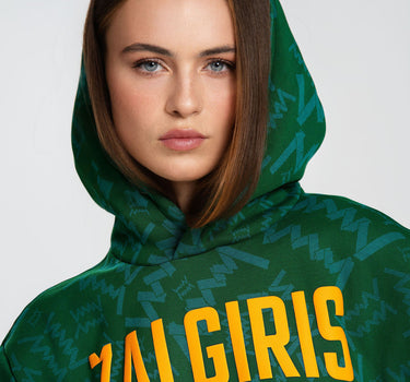 Žalias džemperis su gobtuvu „Žalgiris Orange“