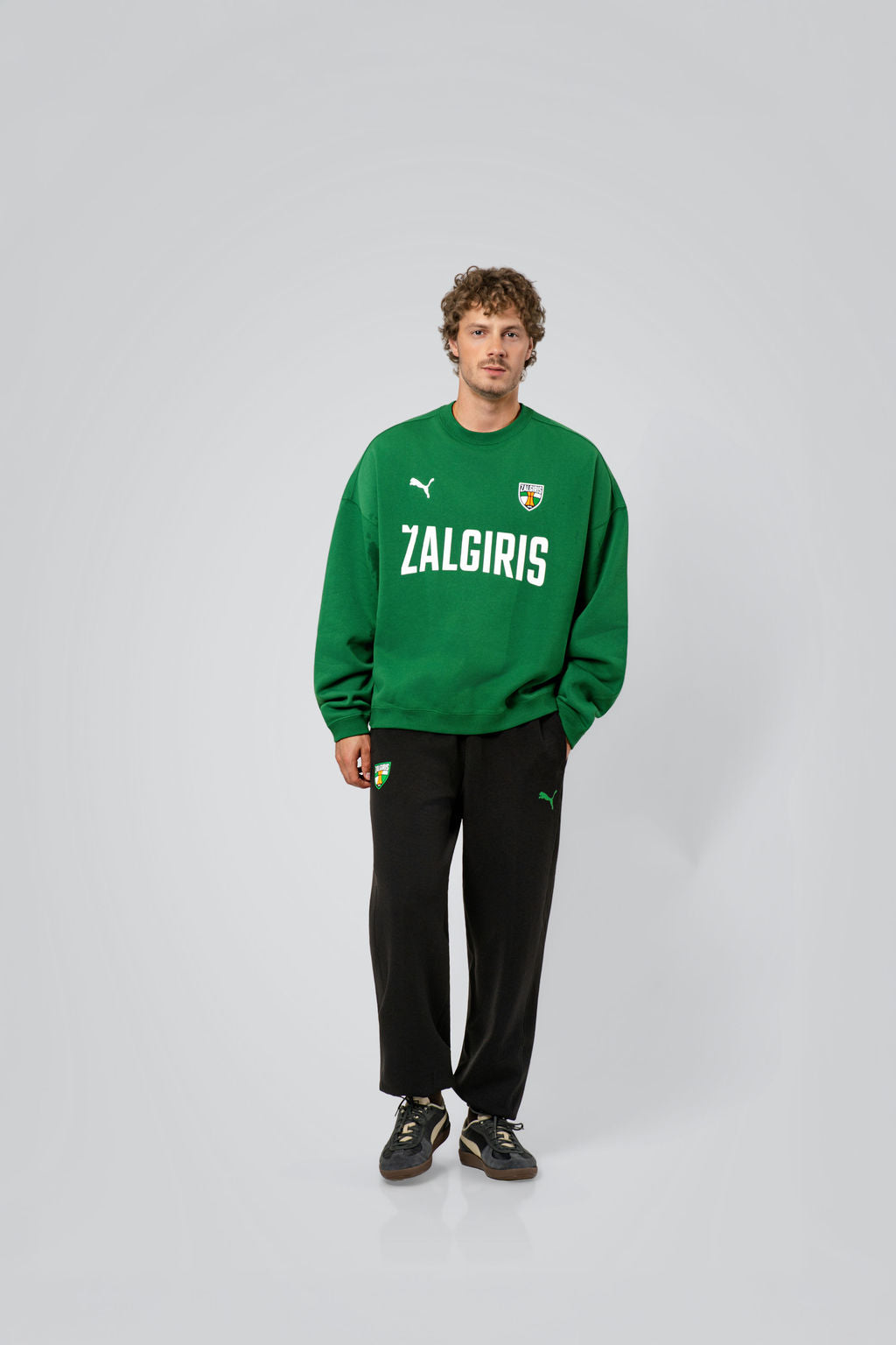 Žalias PUMA džemperis. Fanwear Crew