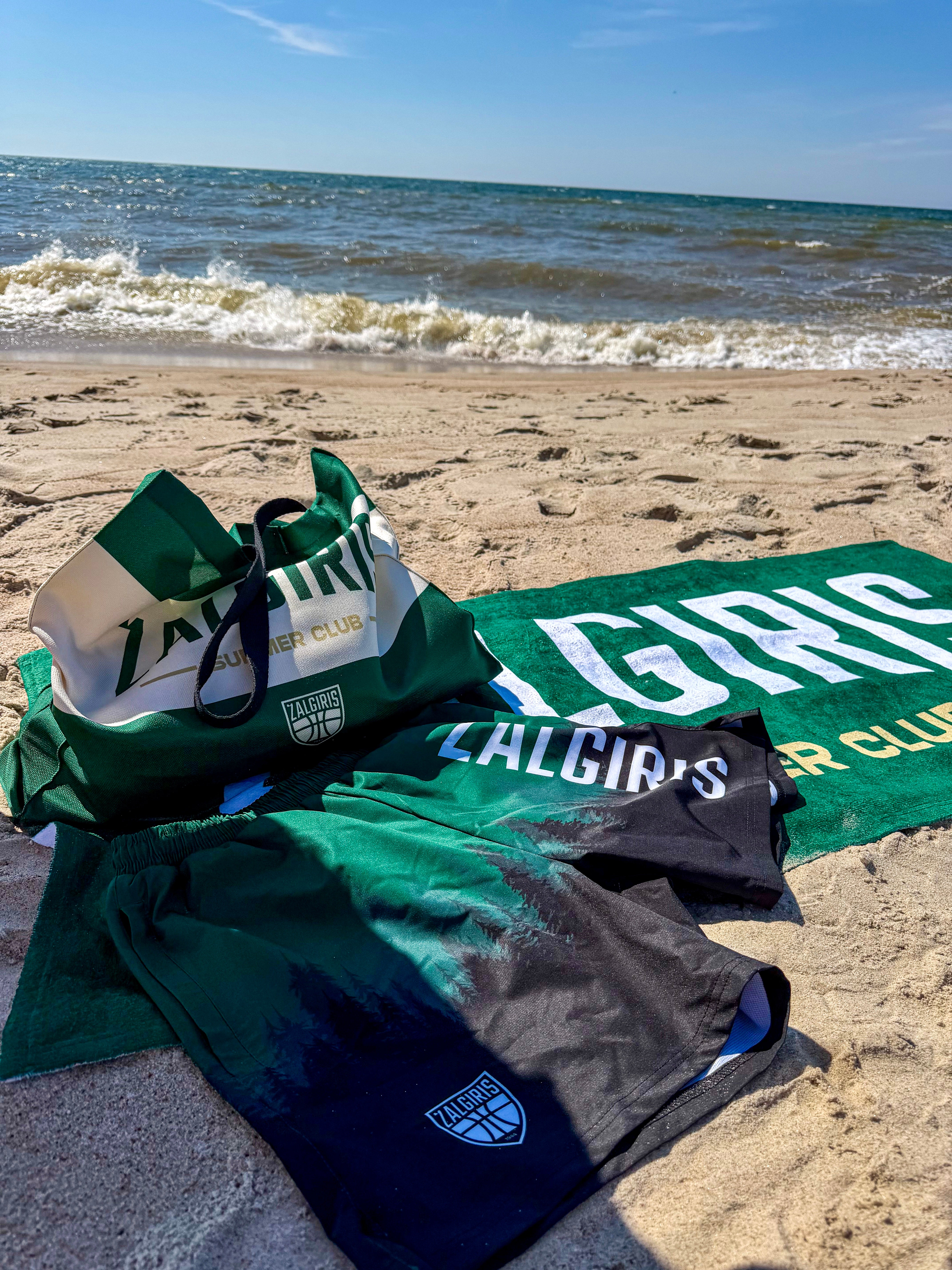 Žaliai juodi maudymosi šortai „Summer Club“-1