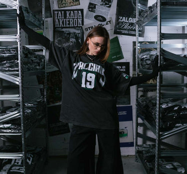 Aggressive Vintage Black Tee „Žalgiris x Akieron“