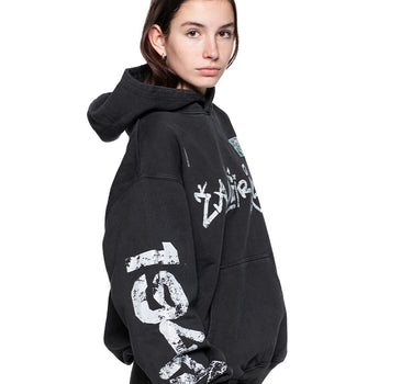 „Žalgiris x Akieron“ Oversized Hoodie Vintage Black