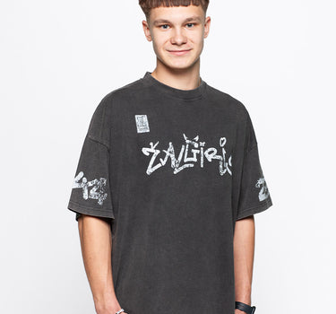 „Žalgiris x Akieron“ Oversized Tee Vintage Black