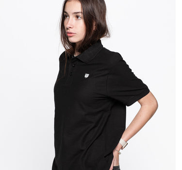 Juodi polo marškinėliai „Minimal skydas“