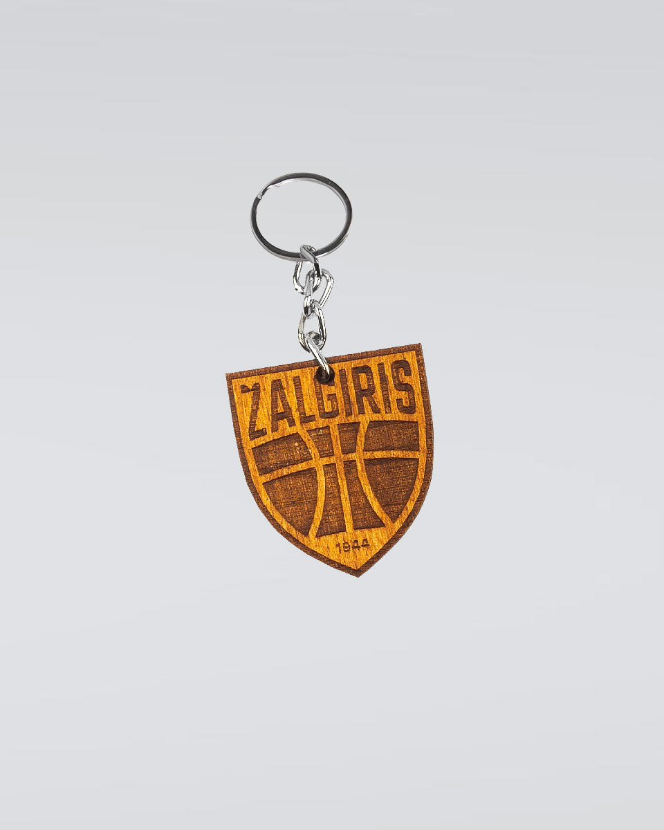 Wooden keychain "Žalgiris shield"