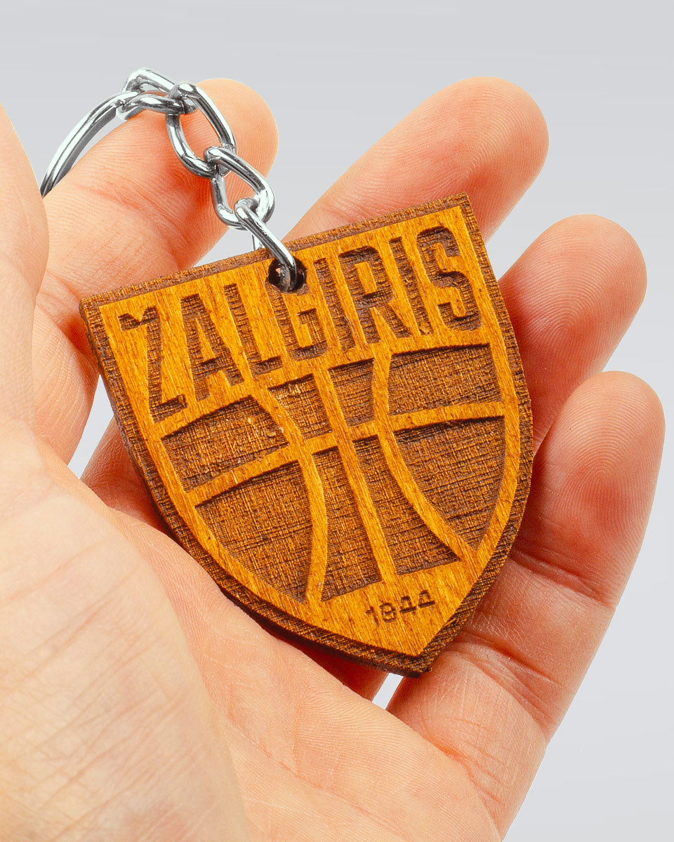 Wooden keychain "Žalgiris shield"-3