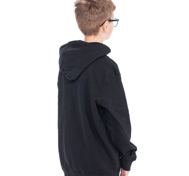 Vaikiškas juodas džemperis su gobtuvu „Minimal“