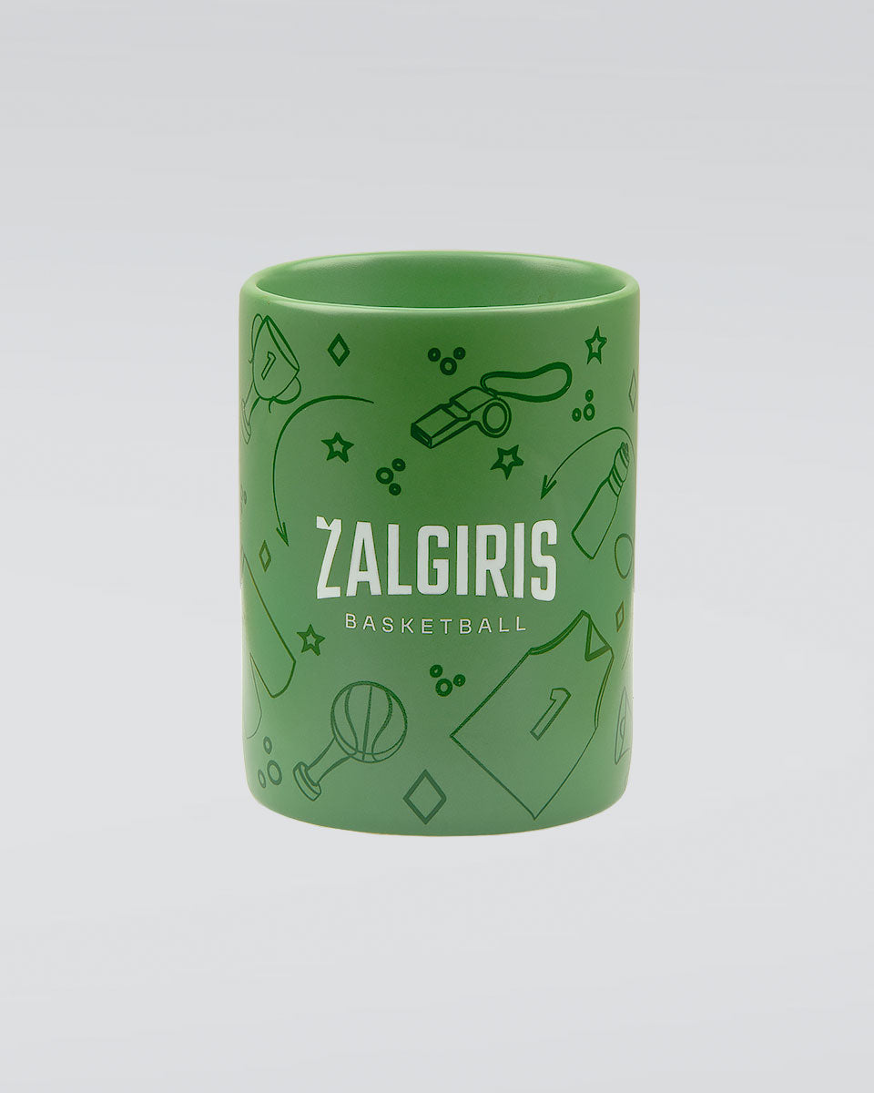 Žalias puodelis „Žalgiris doodle“