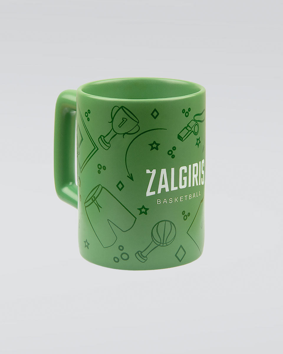Green mug "Žalgiris doodle"-2